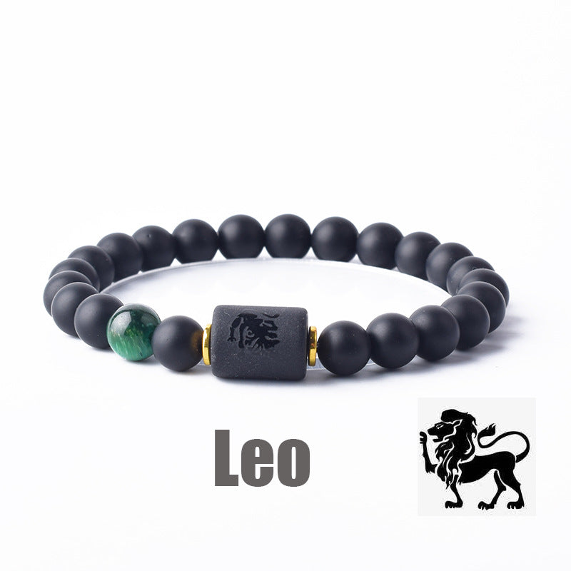 Classic Unisex Natural Stone Zodiac Beaded Bracelet