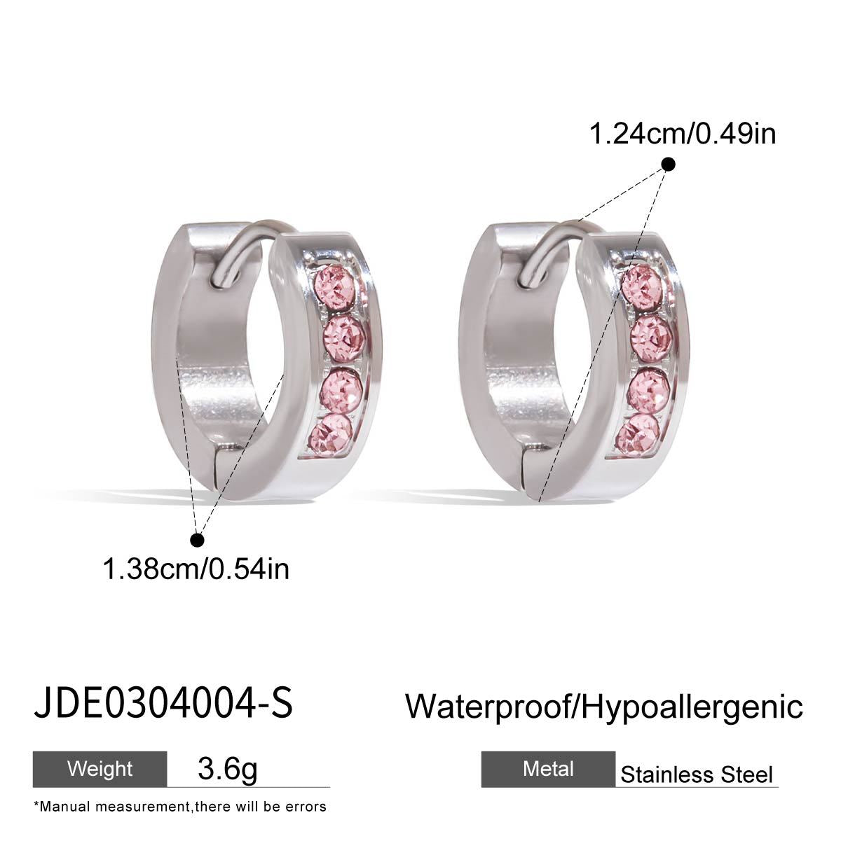 Elegant Geometric Heart Stainless Steel Plated Cubic Zirconia Earrings for Women