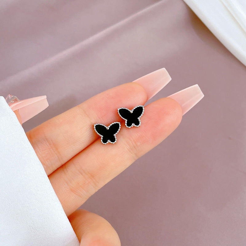 Minimalist Sweet Geometric Titanium Steel Plated Stud Earrings