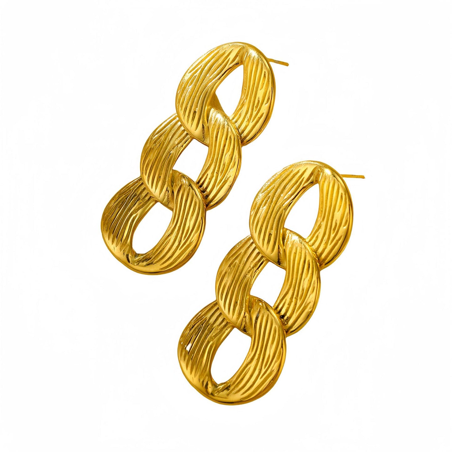 Pendientes minimalistas de acero de titanio con forma geométrica redonda y acabado chapado para mujer