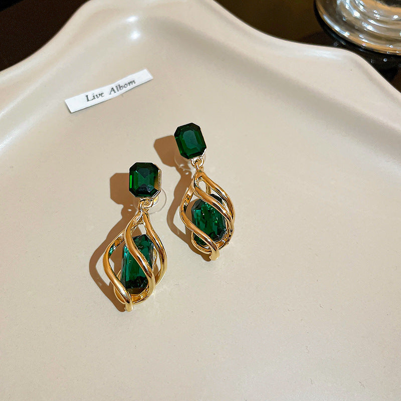 Minimalist Geometric Drop Earrings with Zircon and Pearl Accents in Gold-Plated Copper and 925 Sterling Silver Posts