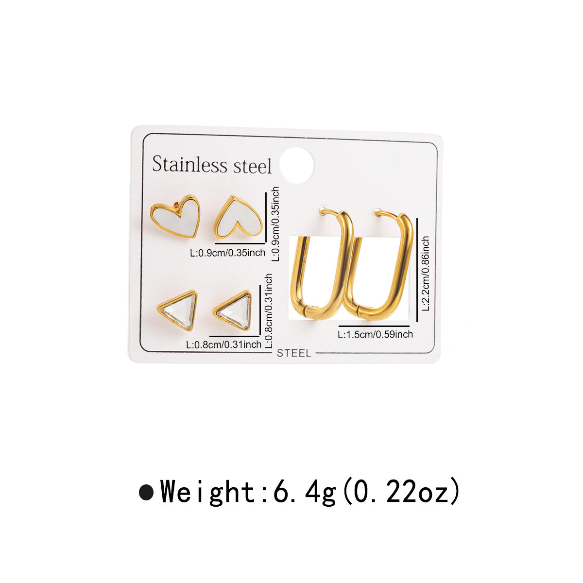 Elegantes pendientes de acero inoxidable con forma de corazón, minimalistas, con perla barroca e incrustaciones de concha para mujer