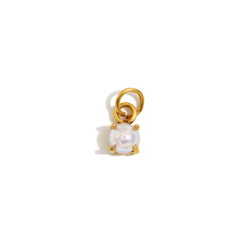 Ciondolo a Barra con Charms in Acciaio Inossidabile Geometrico Minimalista Placcato Oro 18K