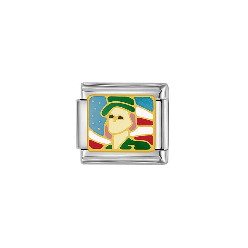 Elegant Plated Stainless Steel Cartoon Charm Bar Bracelet Unisex Fashion Jewelry