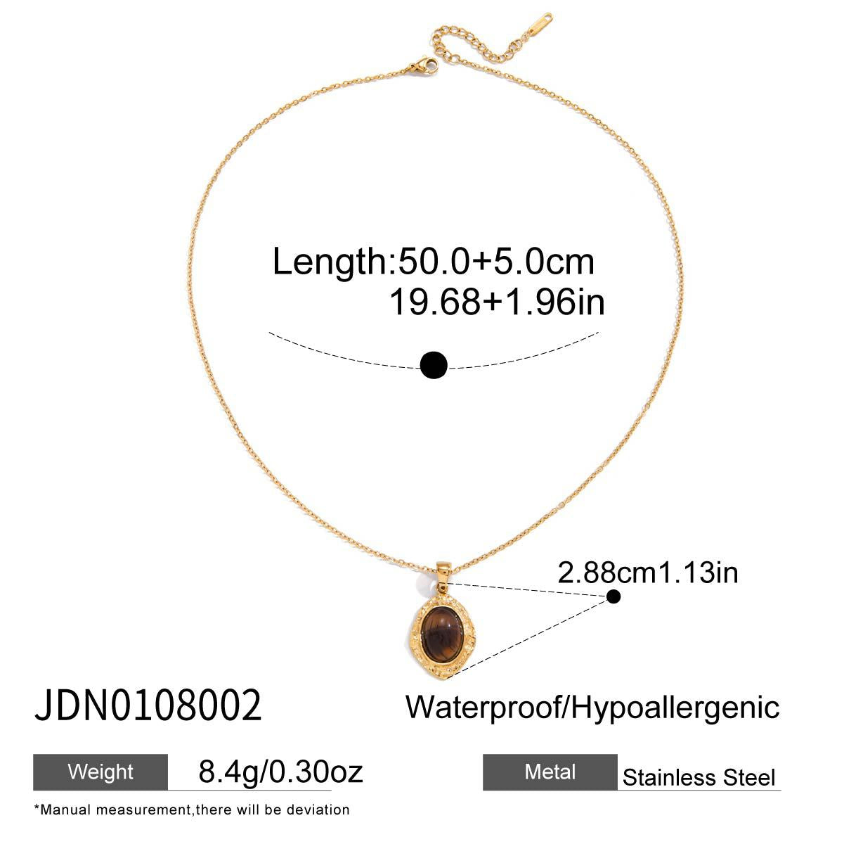 Collana con pendente in perla in acciaio al titanio geometrico minimalista con finitura placcata da donna Catena per clavicola in acciaio inossidabile