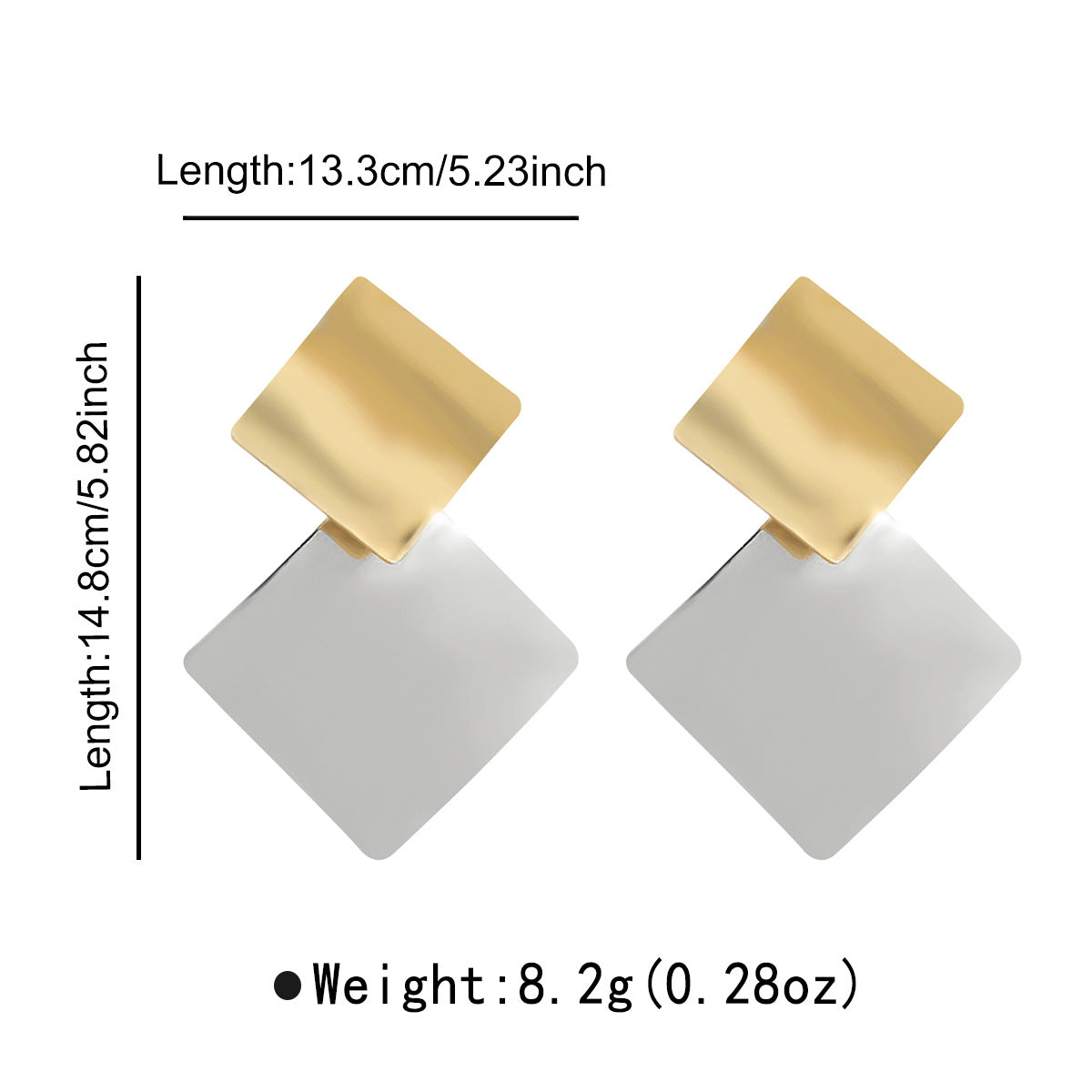 Orecchini a perno geometrici minimalisti da donna in ferro con finitura galvanica, gioielli di moda eleganti in stile Hong Kong