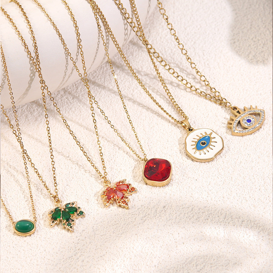Collana da donna placcata in acciaio inossidabile a cuore geometrico minimalista