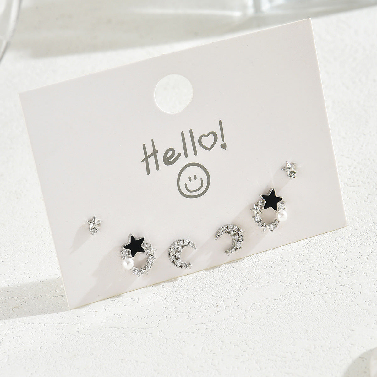 Pendientes minimalistas geométricos en forma de estrella de cobre con incrustaciones de circonitas para mujer, estilo fresco y dulce