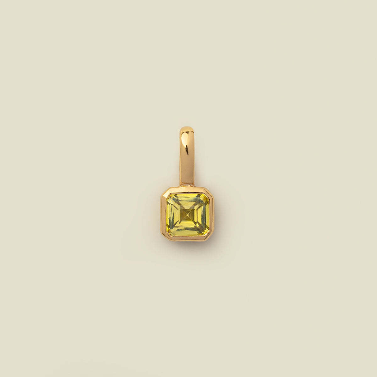 Minimalist Square Titanium Steel Gemstone Pendant with Cubic Zirconia Inlay Charm Bar for Women