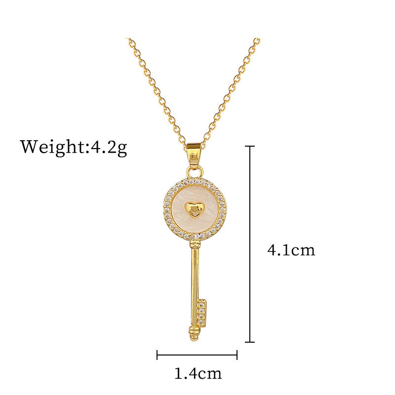 Luxury Titanium Steel Geometric Moon Pendant Necklace for Women and Men with Rhinestone Inlay
