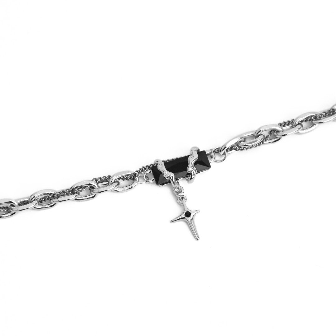 Collana a catena girocollo minimalista a forma di U in acciaio al titanio con finitura galvanica per uomo e donna, ispirata allo stile hip-hop