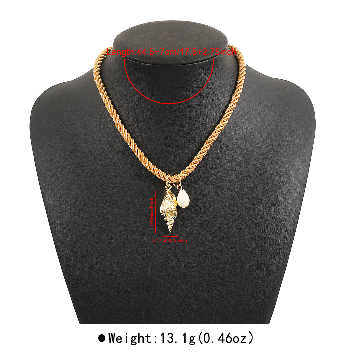 Collana con Pendente Artigianale Stile Vacanza Estiva Tartaruga e Conchiglia in Cordino di Poliestere con Finitura in Lega e Smalto da Donna