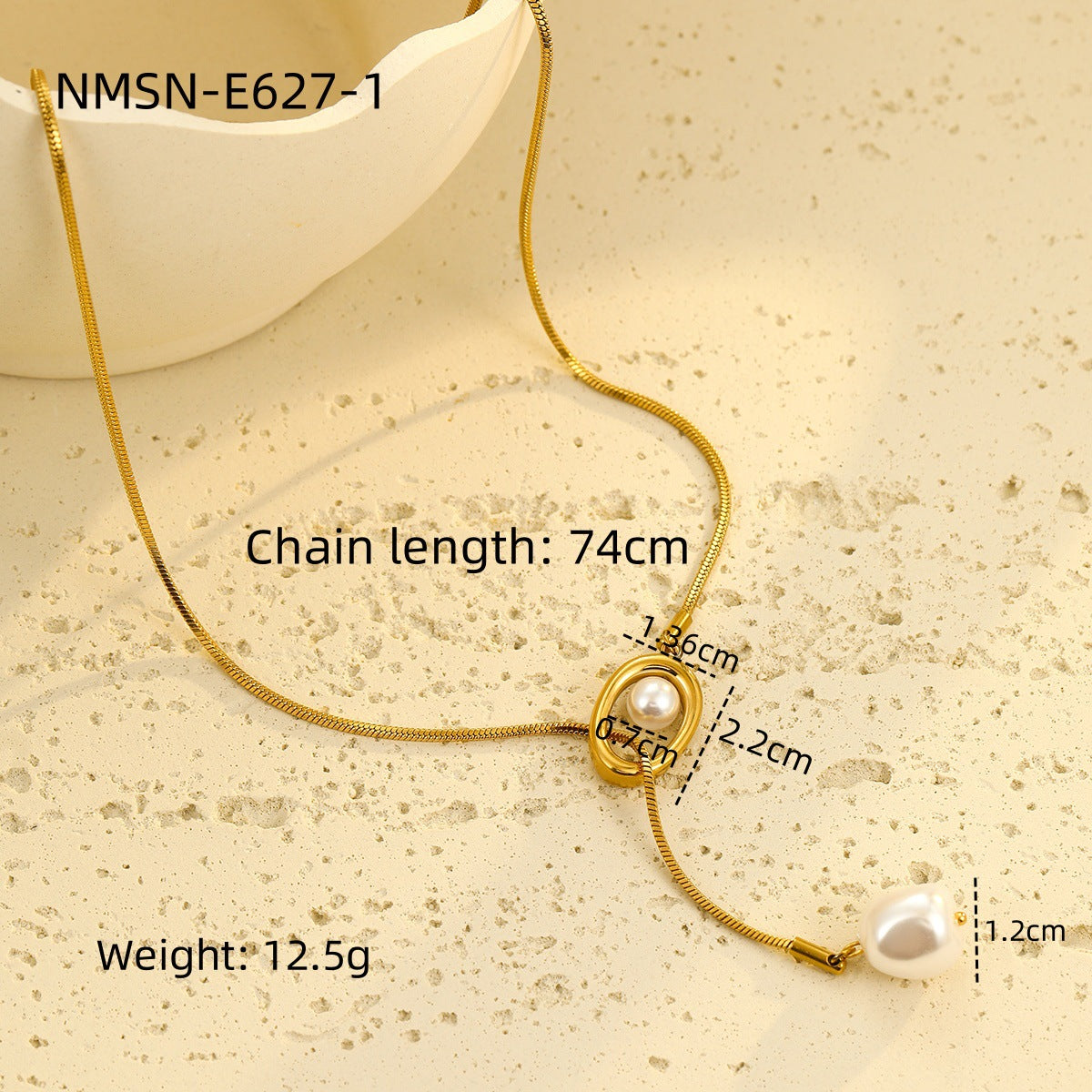 Collana pendente geometrica da donna alla moda in stile barocco, in acciaio al titanio placcato oro