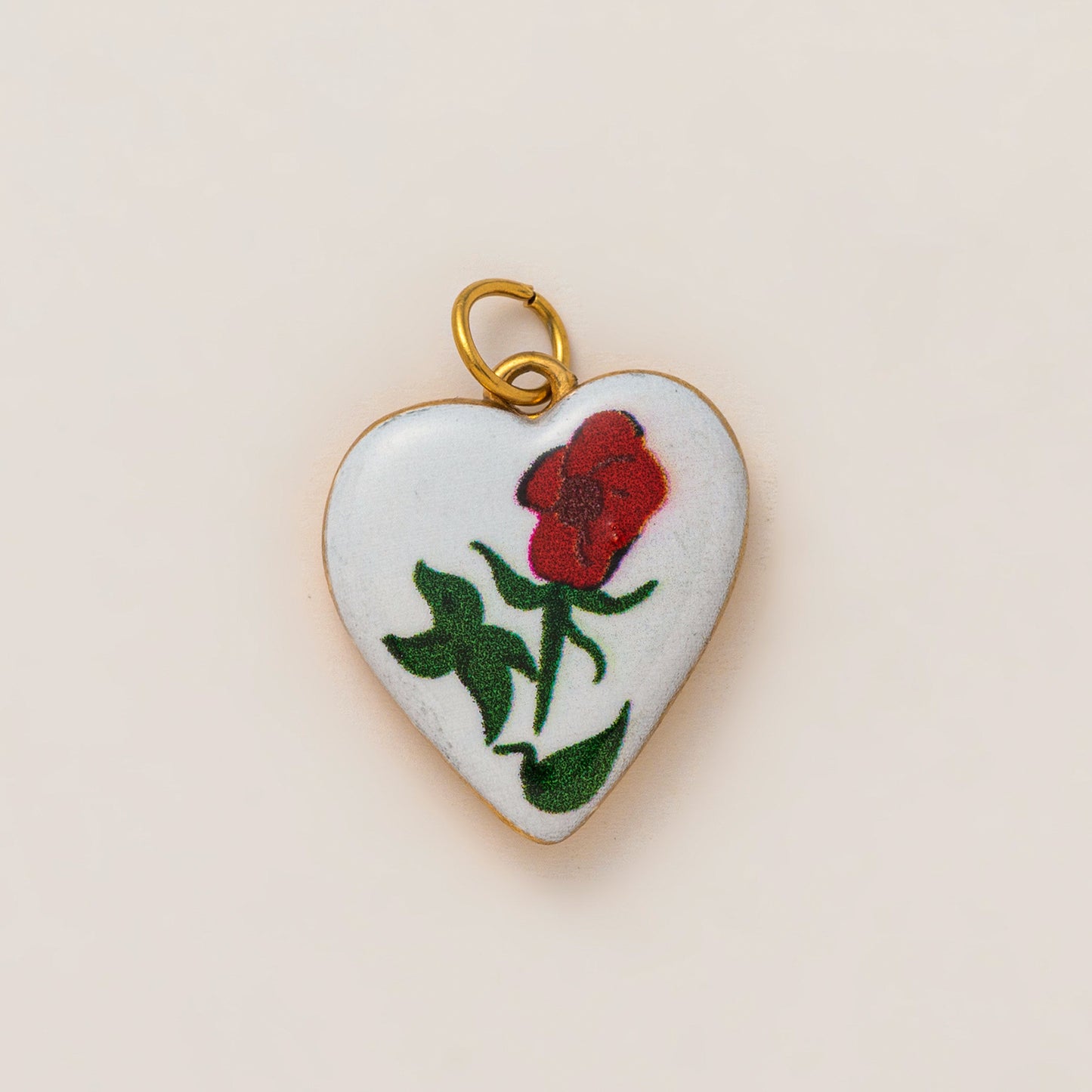 Vintage 18K Gold Plated Stainless Steel Floral Heart Drip Oil Charm Bar