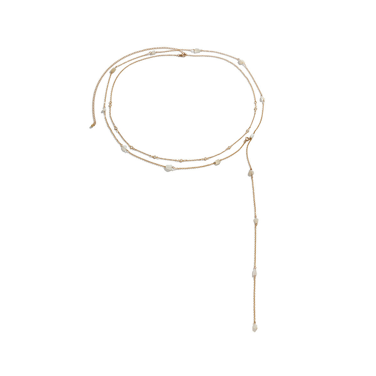 Catena per il Ventre da Donna in Stile Punk con Perline, Nappe Decorative e Catena in Metallo a Lunghezza Regolabile