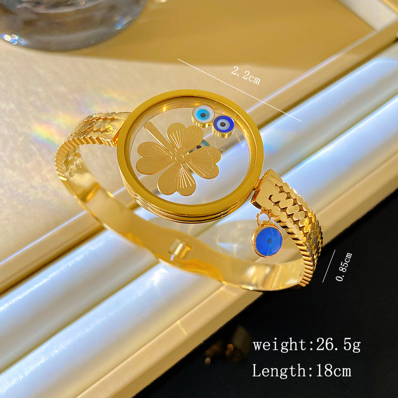 Vintage Round Geometric Plated Titanium Steel Bracelet