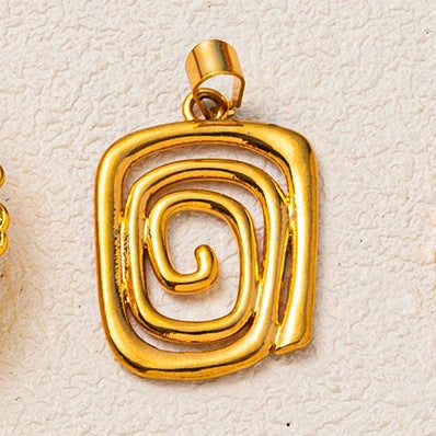 Minimalist 18K Gold Plated Titanium Steel Butterfly Charm Bar with Shell Conch Elements for Women