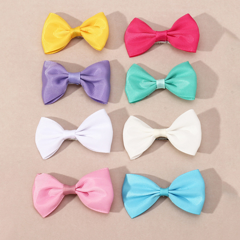 Set di fermagli per capelli lavorati a maglia per bambine, ispirato al design Sweet Kawaii, con forme geometriche e motivo Principessa Elsa, clip a becco d'anatra in tessuto fatte a mano