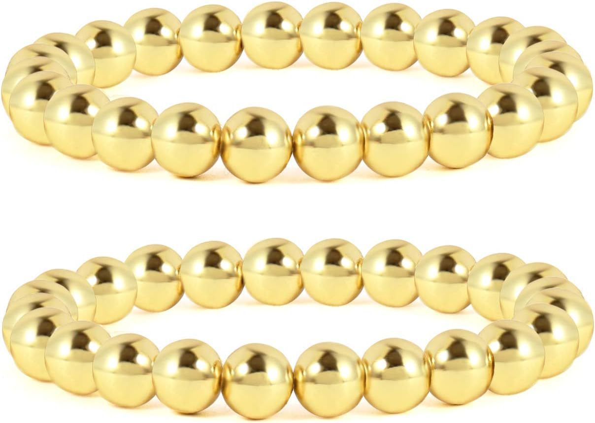 Bohemian Minimalist Geometric Plated Alloy Cuban Link Chain Pearl Bracelet Set for Women