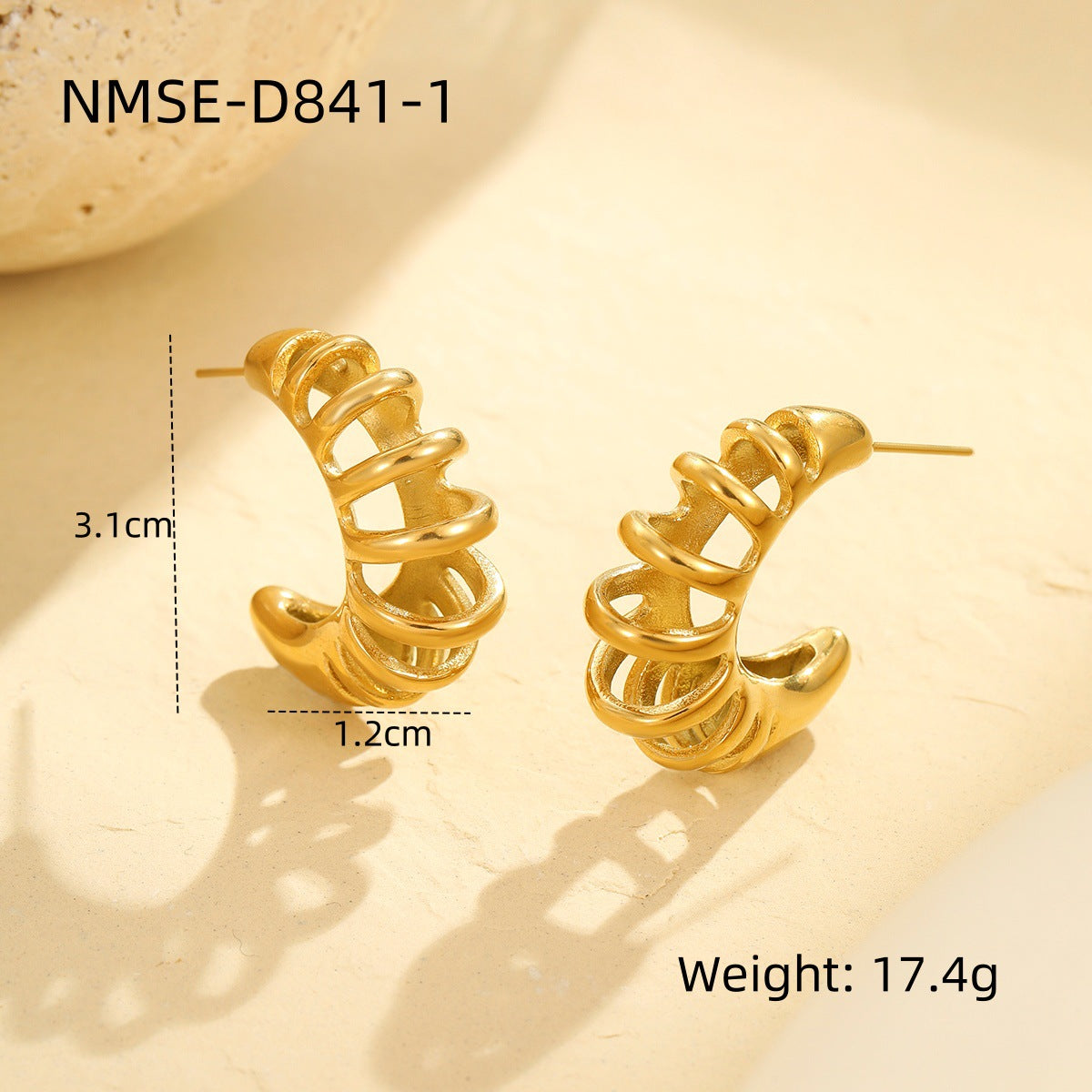 Conjunto de collar con colgante hueco de acero inoxidable chapado en oro de 18 quilates OL de moda para mujer