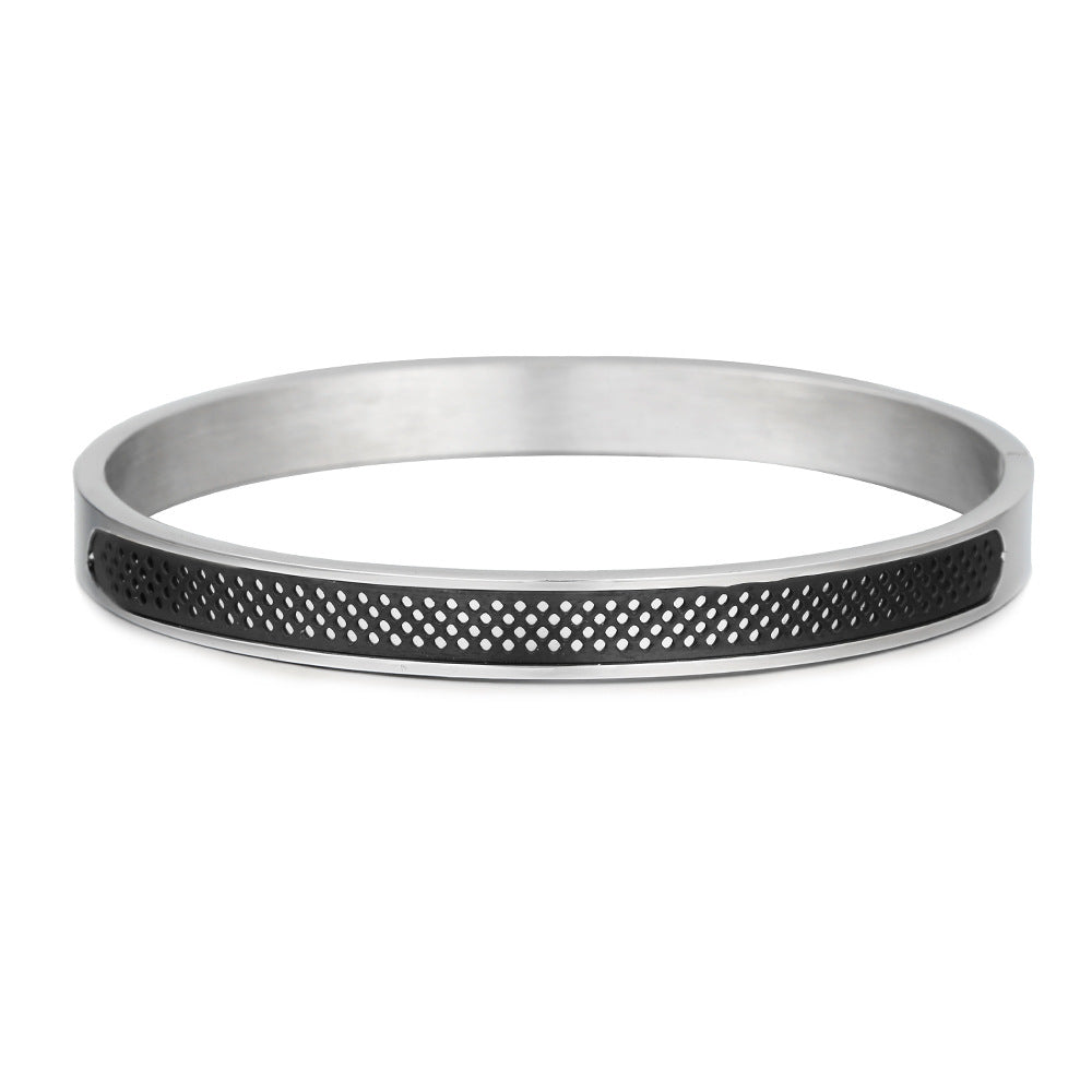 Vintage Geometric Square Plated Stainless Steel Bracelet for Men and Women