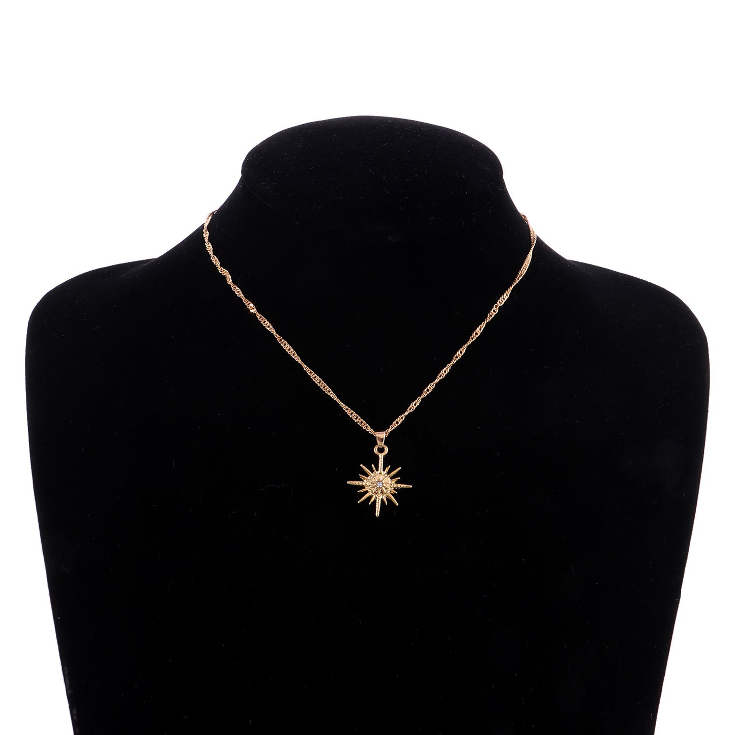 Leaf Pendant Necklace for Women Alloy Sun-Inspired Star Clavicle Chain Adjustable 21cm to 50cm