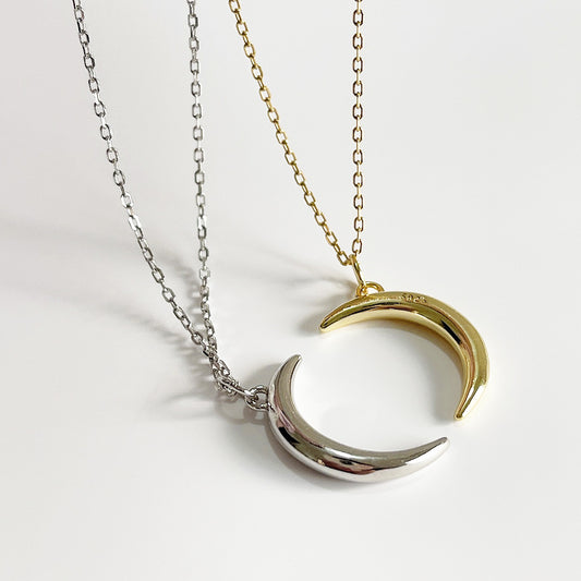 Collana Luna in Argento Sterling 925 Placcato Oro Design Geometrico