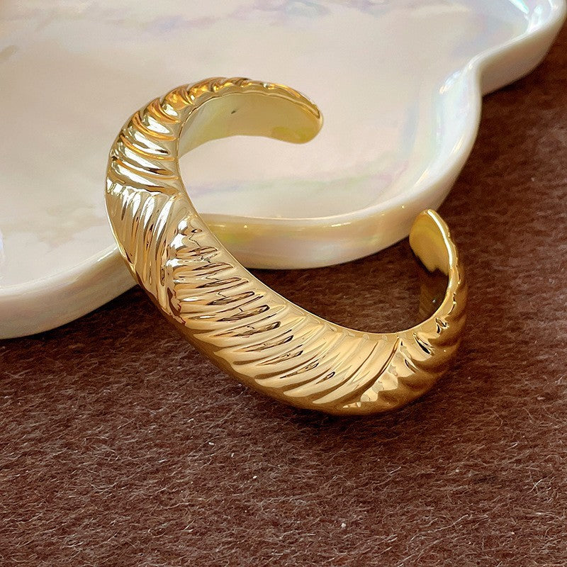 Bracciale da donna in acrilico a forma di onda, minimalista, con design a polsino aperto, gioiello da mano di lusso leggero