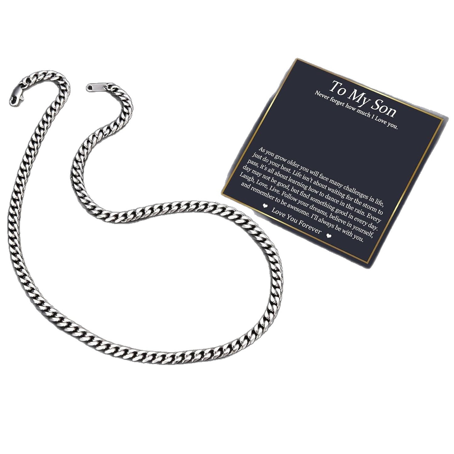Geometric Plated Stainless Steel Cuban Link Chain Necklace Unisex 6MM