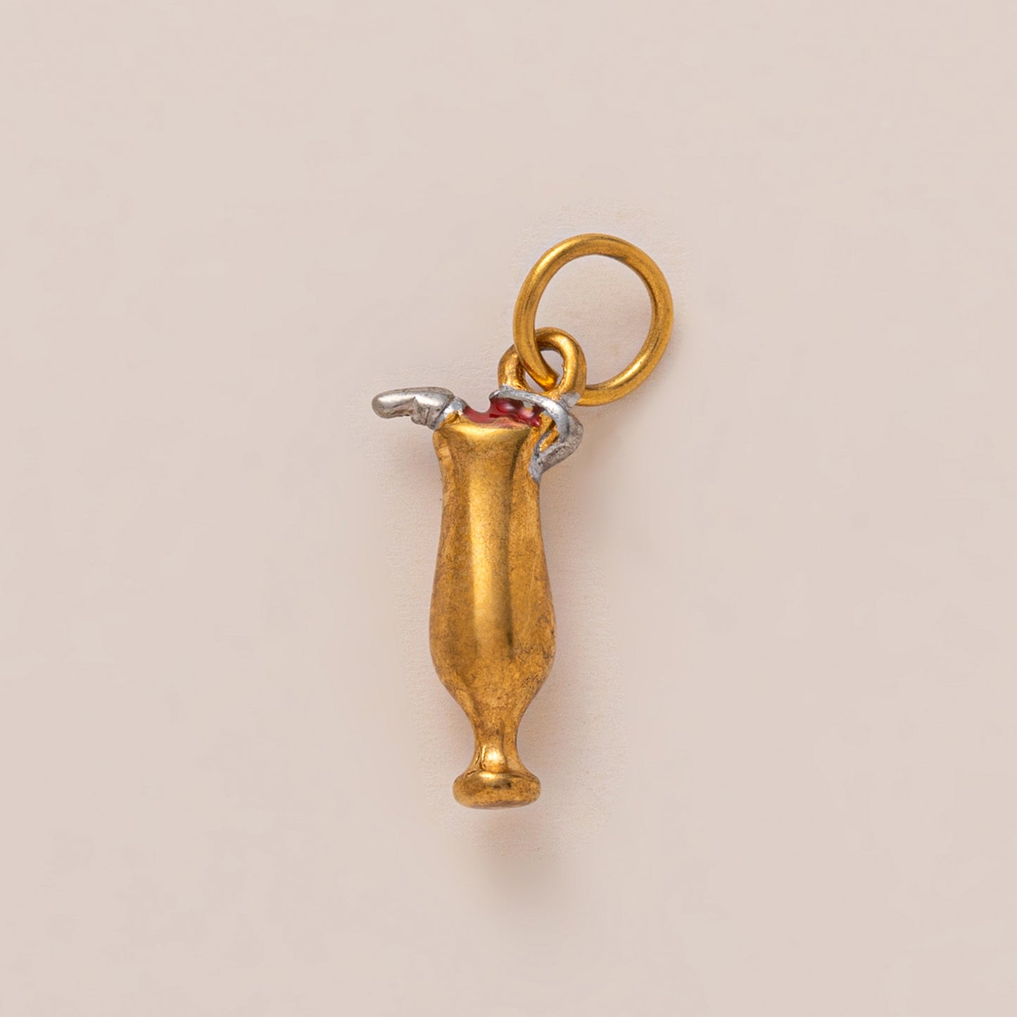 Vintage 18K Gold Plated Stainless Steel Round Pumpkin Charm Bar