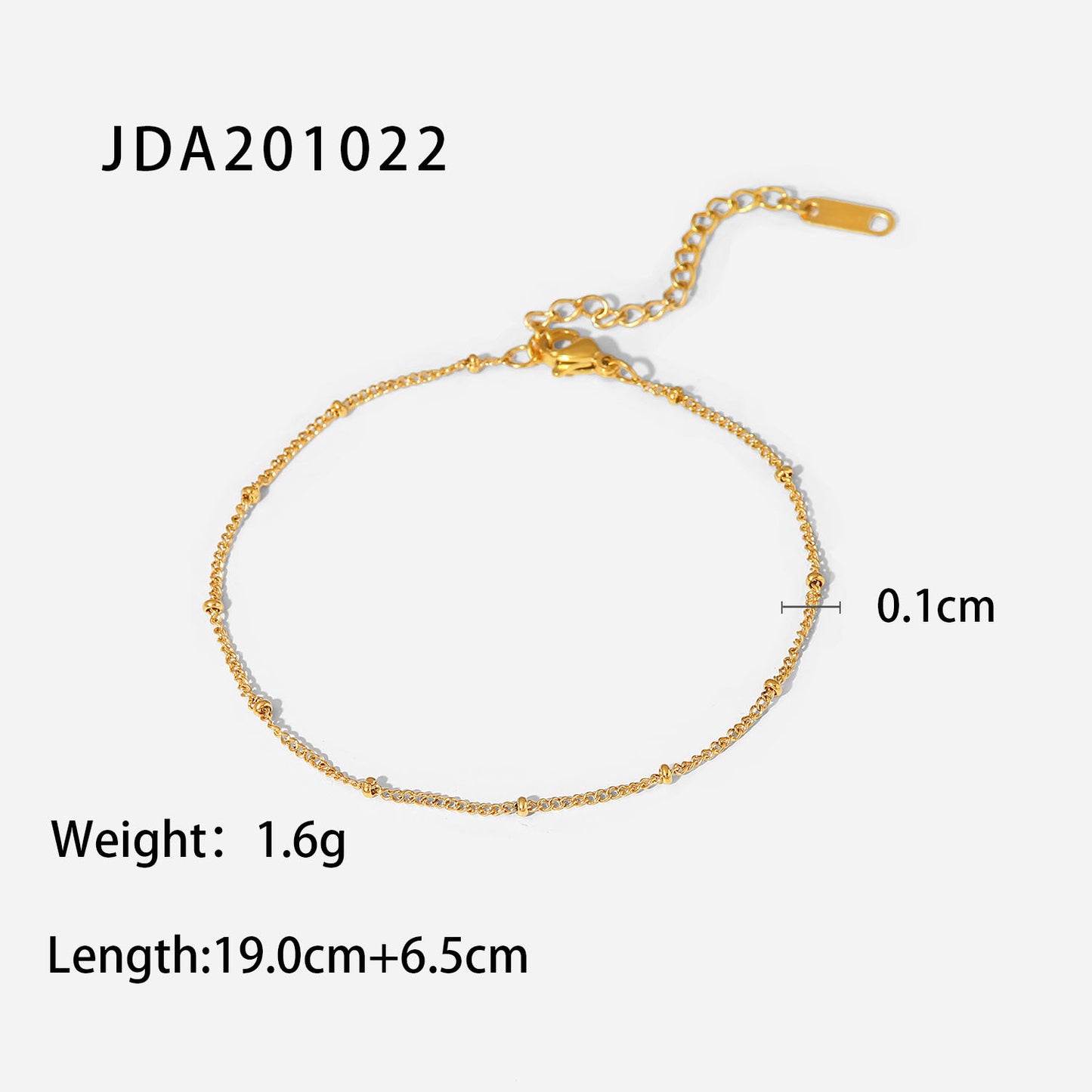 Minimalist Geometric Titanium Steel Anklet with 18K Gold Plating Fine Beaded Design Fashionable Versatile Foot Jewelry