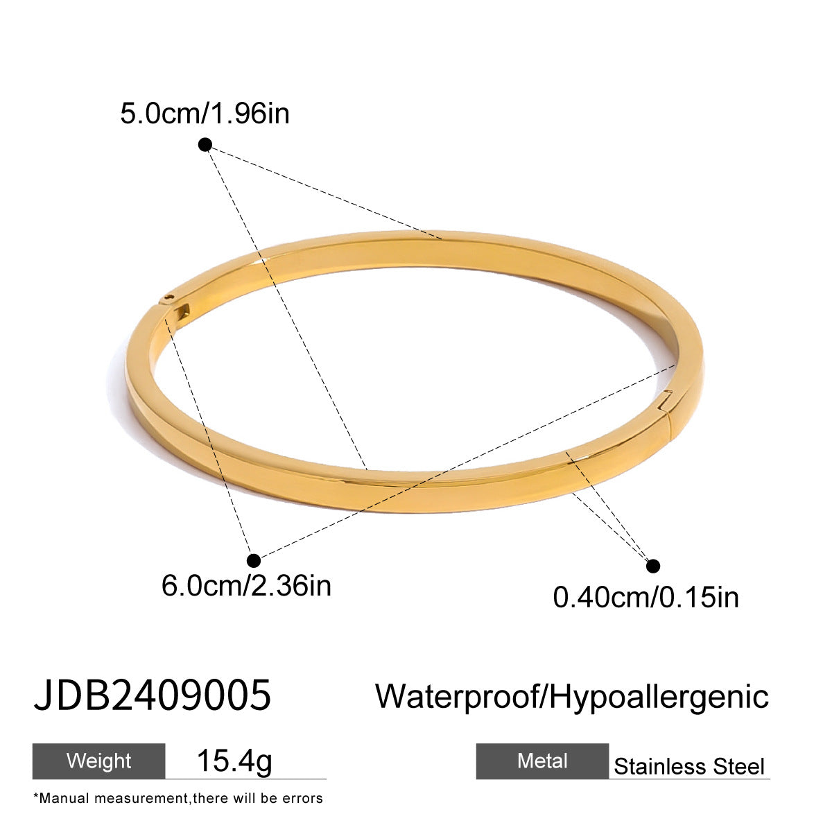 Elegant Geometric Stainless Steel Plated Rhinestone Bracelet for Women