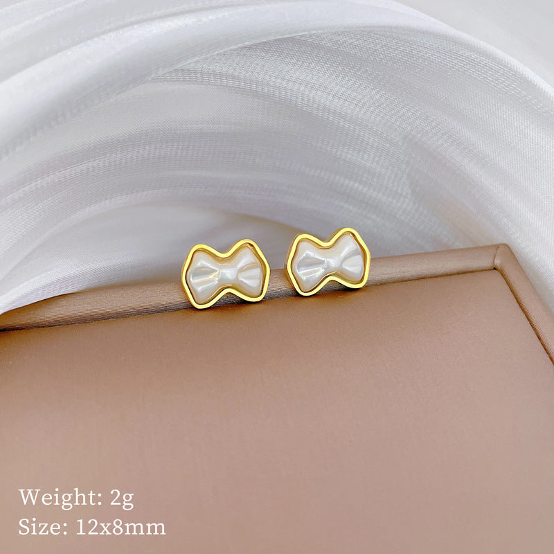 Minimalist Sweet Geometric Titanium Steel Plated Stud Earrings