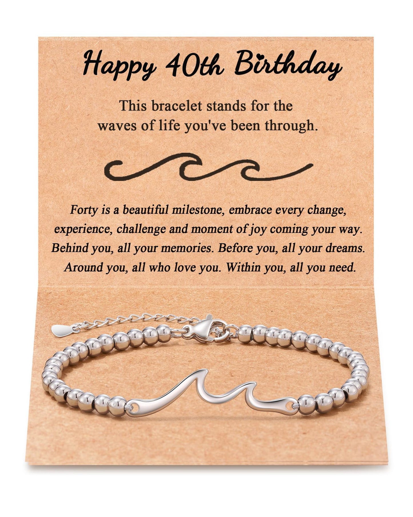 Personalized Wave Pattern Stainless Steel Bracelet Unisex Handmade Chain Bangle