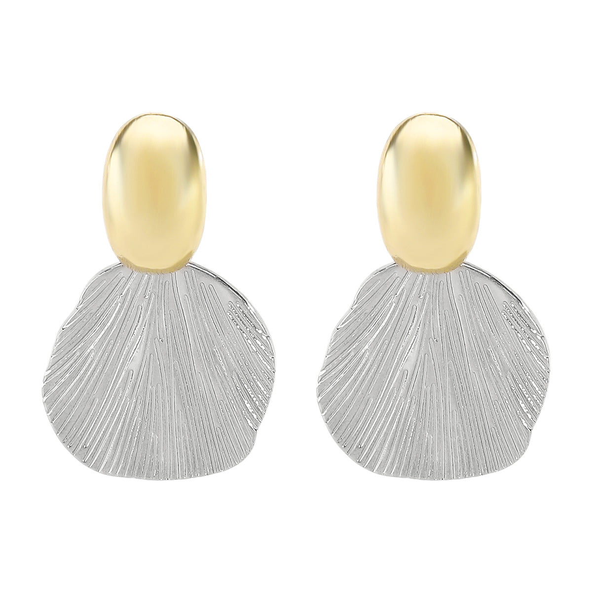 Orecchini a perno geometrici minimalisti da donna in ferro con finitura galvanica, gioielli di moda eleganti in stile Hong Kong