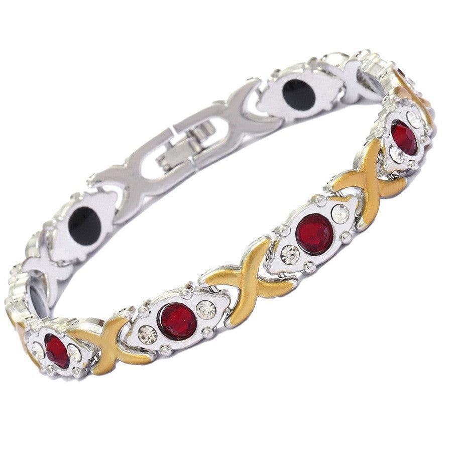 Bracciale Minimalista Magnetico Regolabile a Forma di Foglia in Lega di Zinco Placcato con Design Geometrico per Donna e Uomo