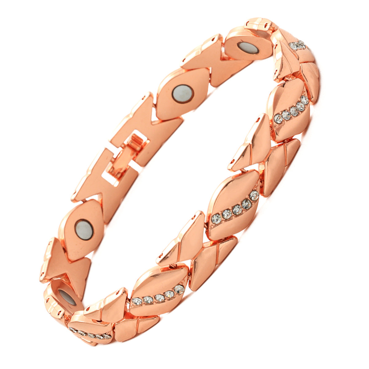 Bracciale Minimalista Magnetico Regolabile a Forma di Foglia in Lega di Zinco Placcato con Design Geometrico per Donna e Uomo