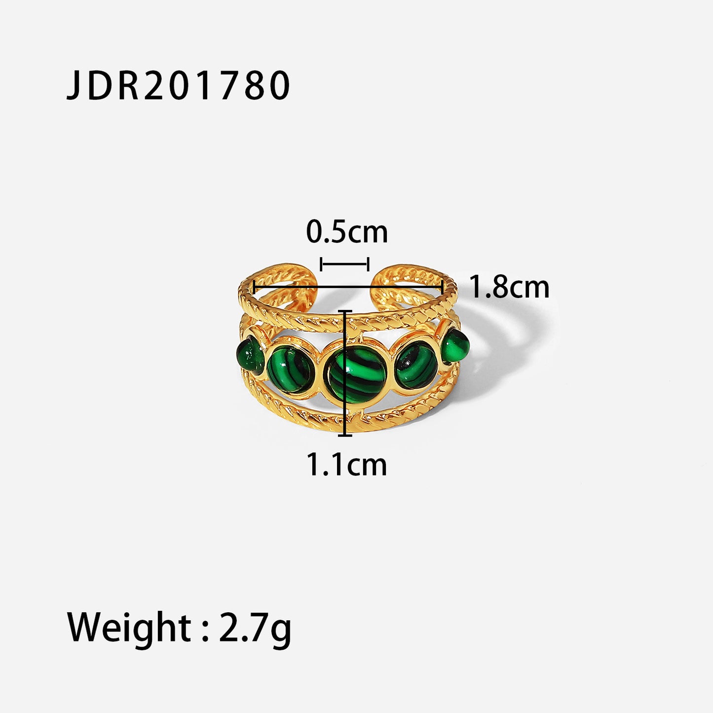 Ins Style Round Hollow-Out Stainless Steel Ring for Women Fashion Jewelry Gift