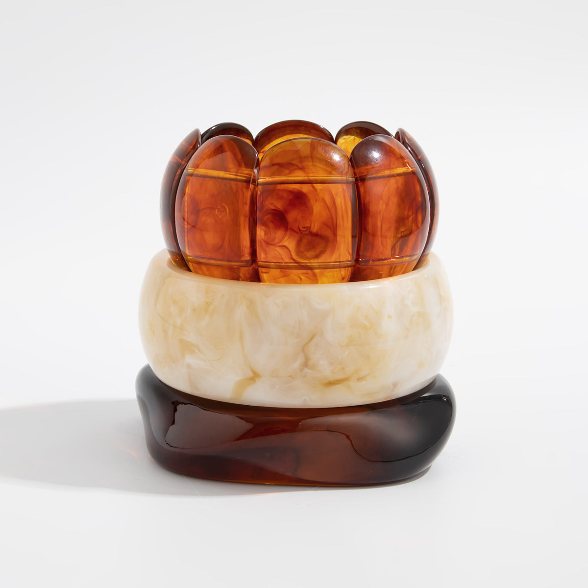 Exaggerated Gradient Acrylic Resin Oval Geometric Bracelet