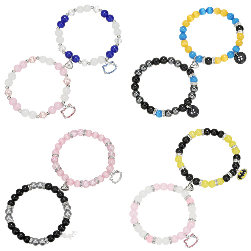 Handmade Geometric Round Stone Bracelet for Unisex