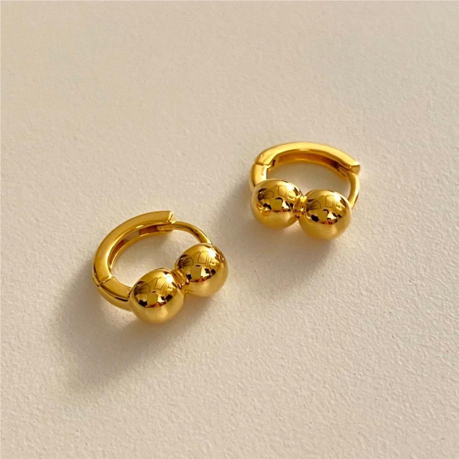 Minimalist Geometric Letter-Shaped 925 Sterling Silver Stud Earrings for Women