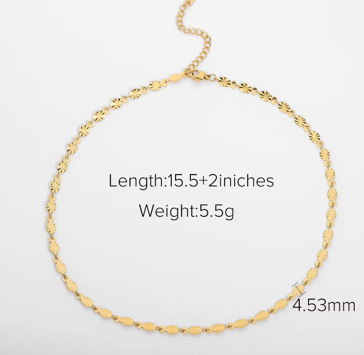 Minimalist Geometric Titanium Steel Pendant Stainless Steel Multi-layer Cable Chain Necklace for Women