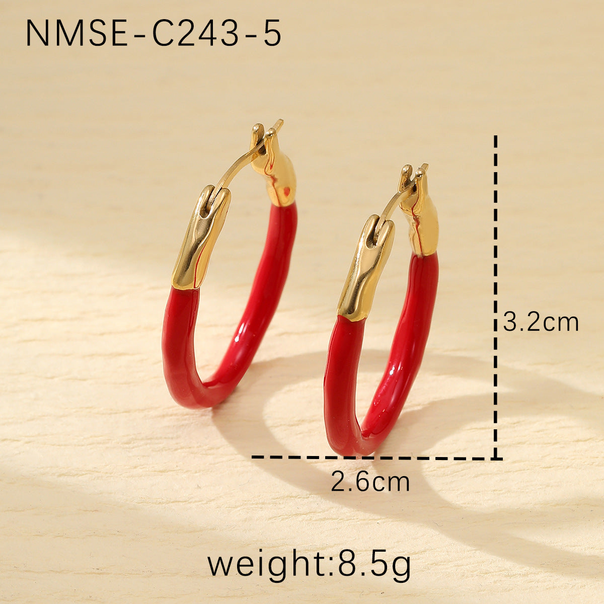 Pendientes Circulares de Acero de Titanio Esmaltados Estilo Vintage para Mujer Joyería Minimalista de Moda para la Oreja con Acabado Chapado