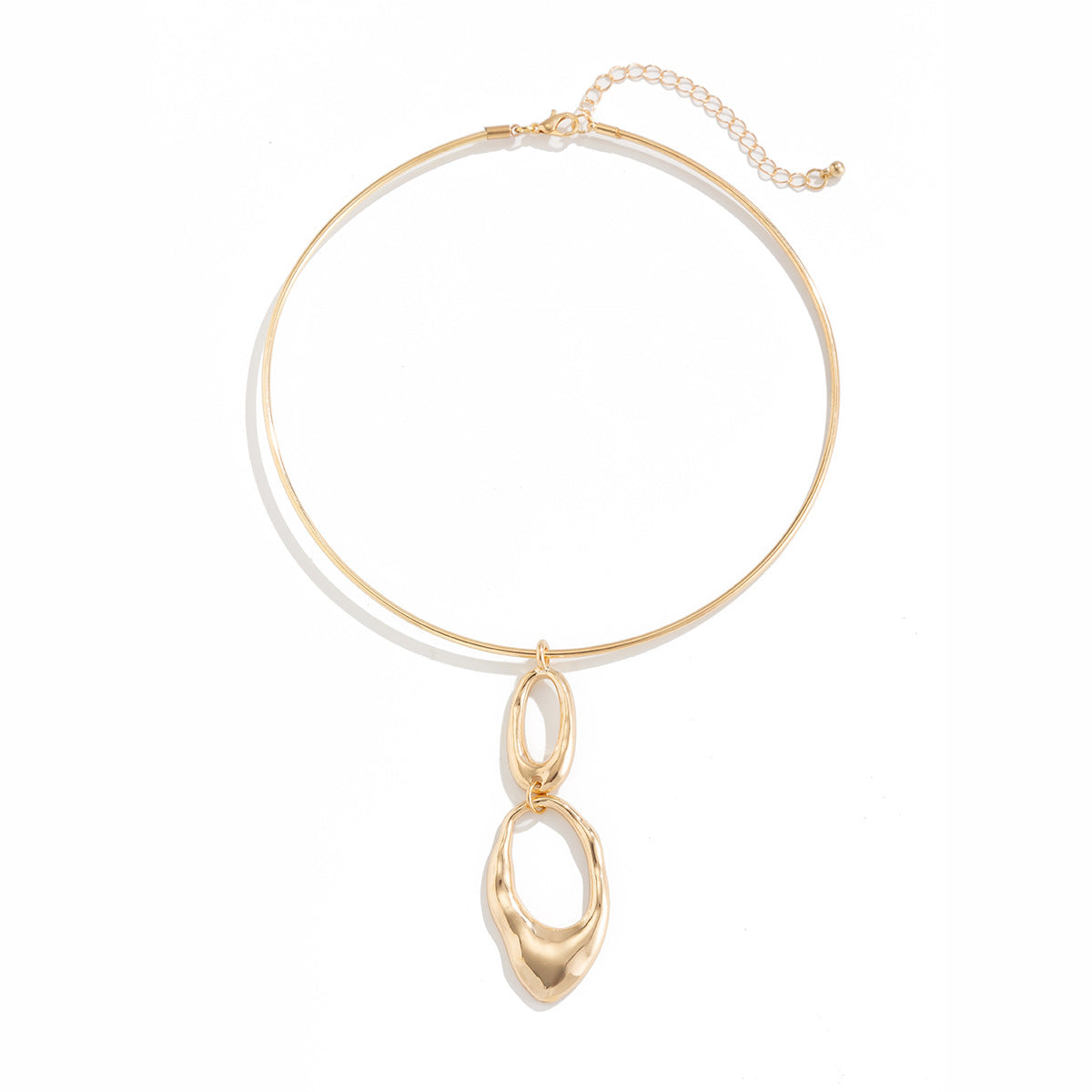 Collana girocollo minimalista in lega geometrica da donna con design asimmetrico e irregolare