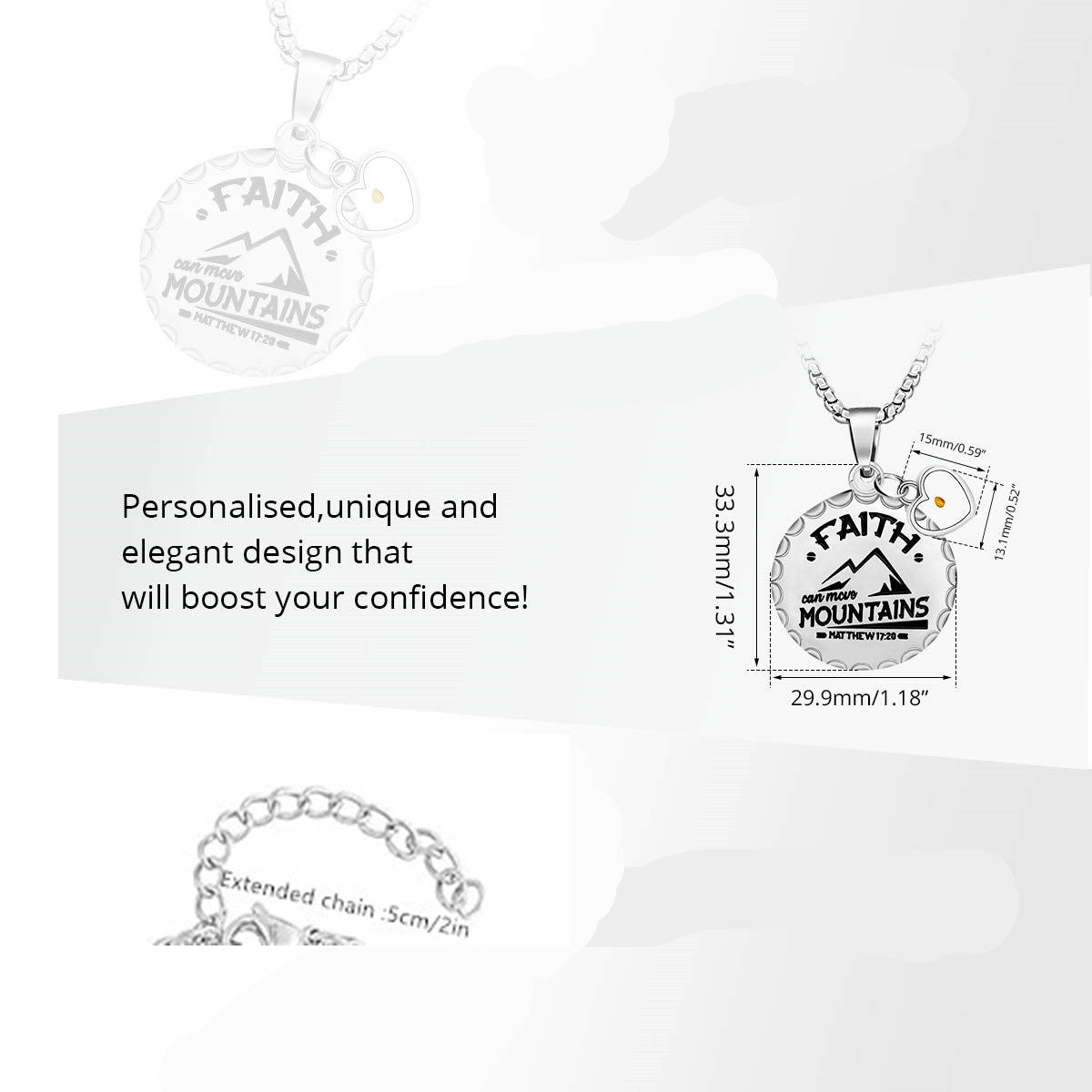 Collana con Pendente Geometrico Minimalista in Acciaio Inossidabile con Ciondolo a Moneta in Titanio Lucido per Unisex
