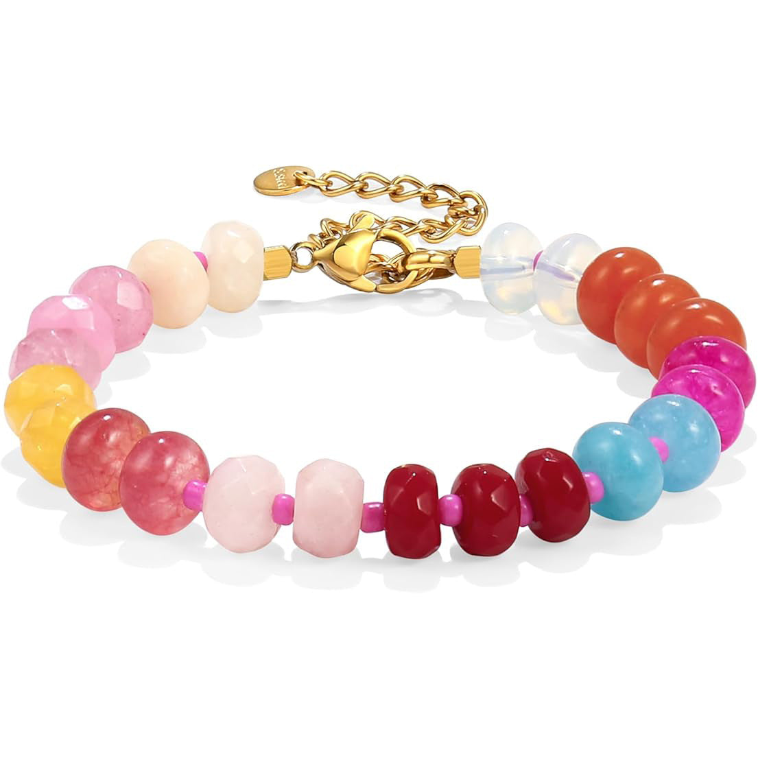 Bohemian Vintage Geometric Natural Stone Beaded Bracelet for Women