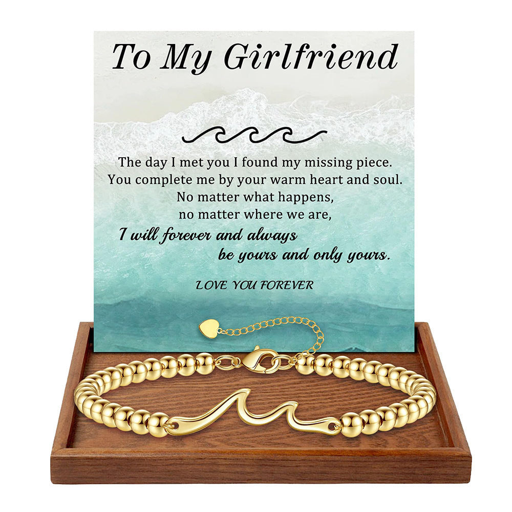 Fashionable Heart Shaped Plated Stainless Steel Bracelet for Women
