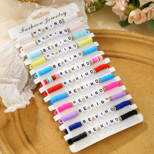 Casual Letter Resin Acrylic Bracelet Set