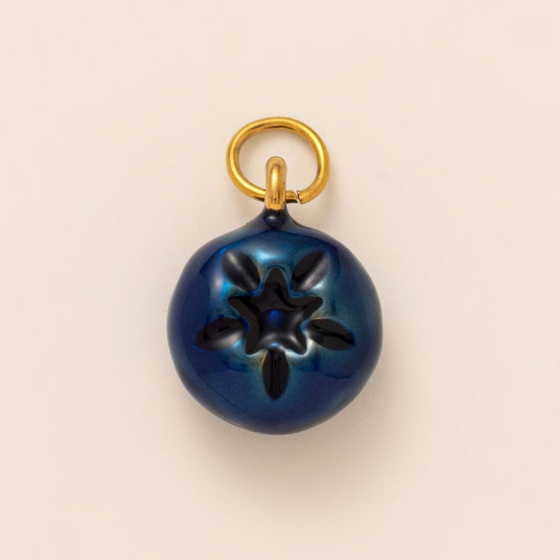 Minimalist Fruit Pattern Brass Bag Charm Keychain