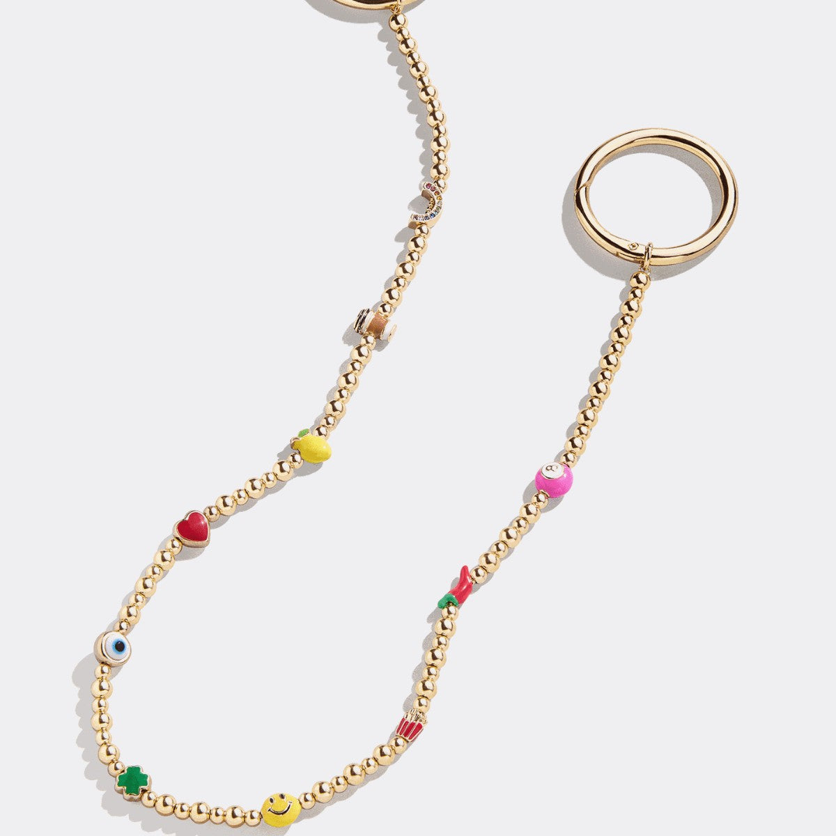 Minimalist Plated Metal Heart Teardrop Charm Bar Keychain Bag Pendant DIY Accessories